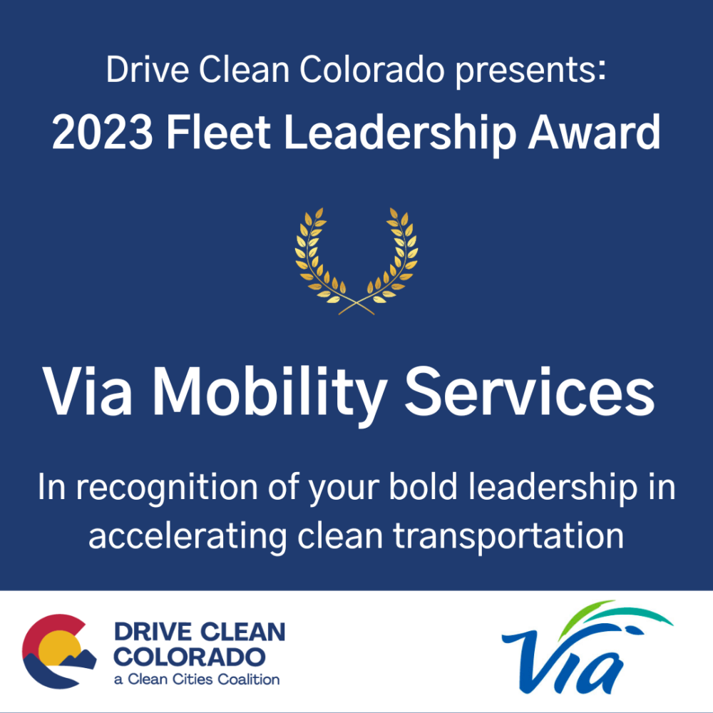 Image of Via's digital 2023 Fleet Leadership Award.